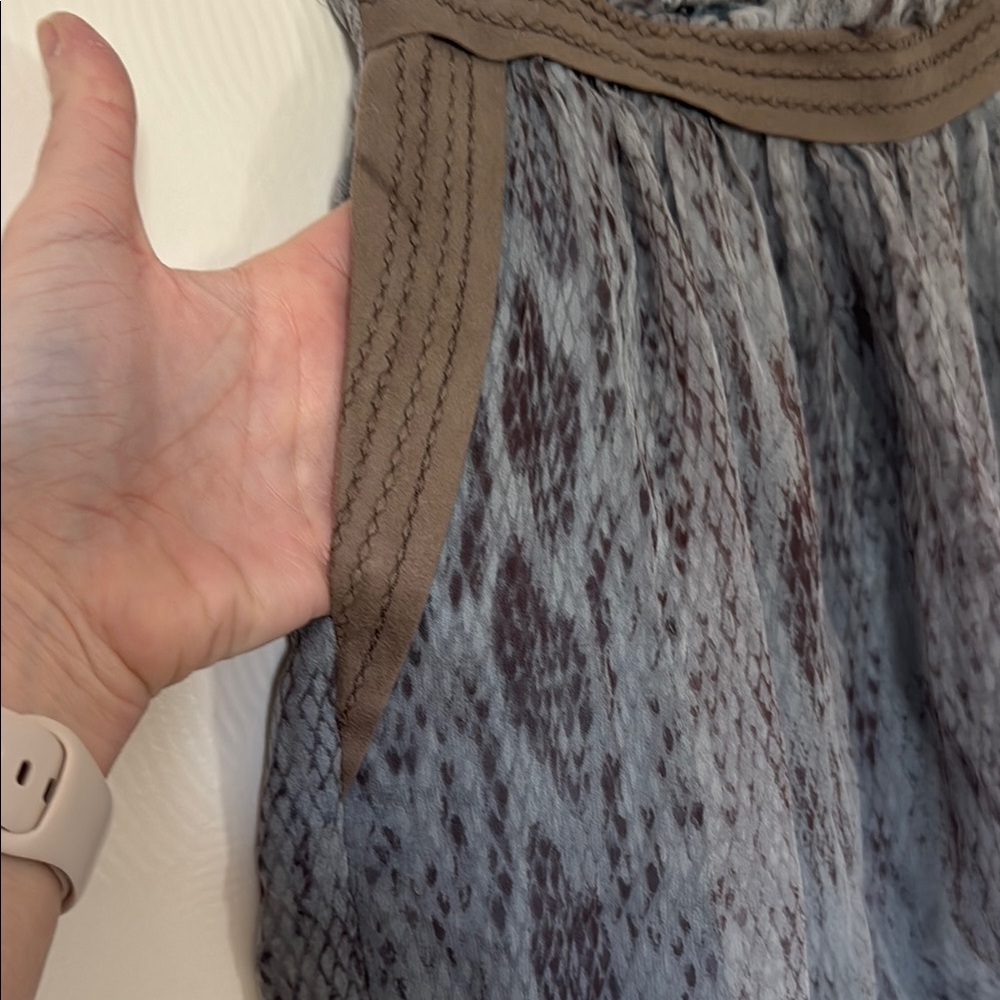 Gray And Brown Patterned Skirt - image 5